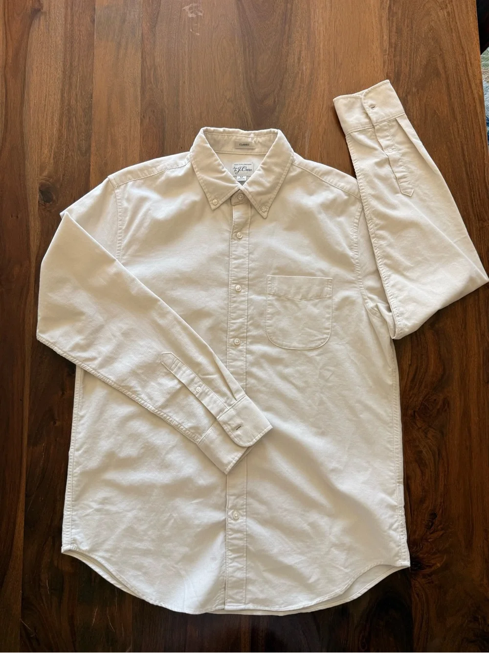 J. Crew Men's White Button-Down Oxford Shirt